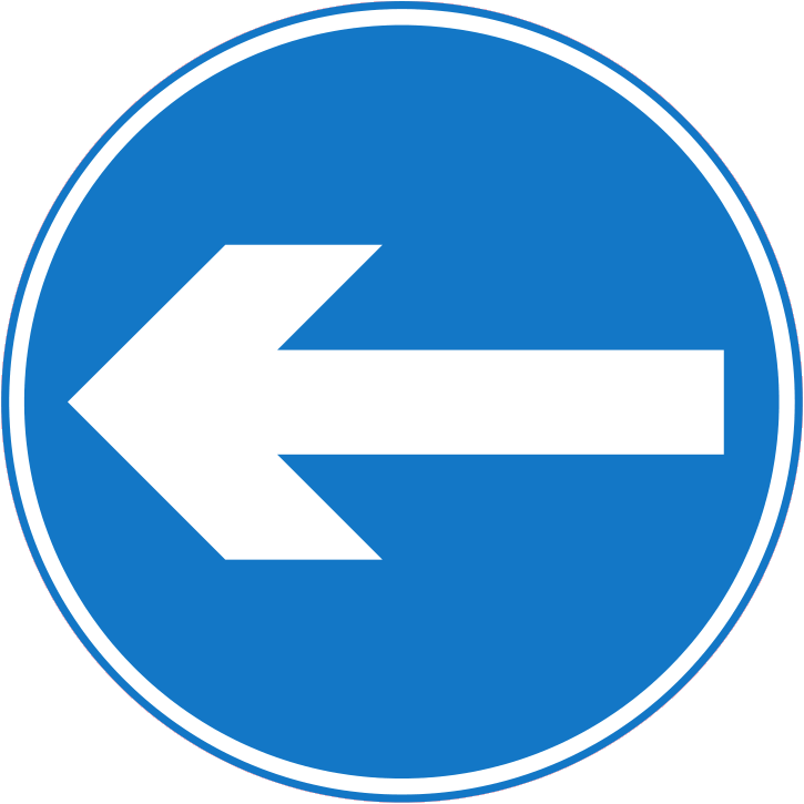 Blue Circle Road Sign